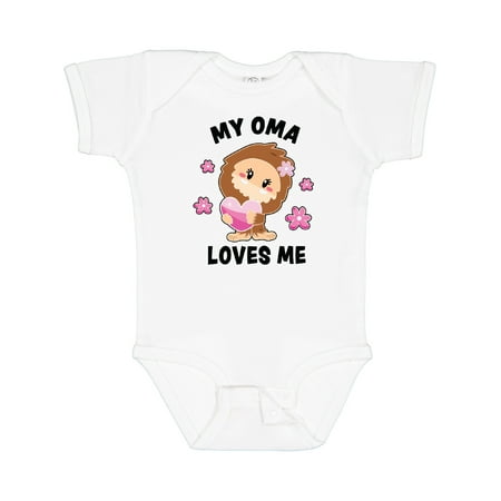 

Inktastic My Oma Loves Me with Bigfoot Gift Baby Girl Bodysuit