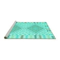 thumbnail image 2 of Ahgly Company Machine Washable Indoor Round Southwestern Turquoise Blue Country Area Rugs, 8' Round, 2 of 4