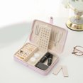 thumbnail image 4 of PPgejGEK Jewelry Box Portable Jewelry Box 2 Layer Small Travel Jewelry Box for Women and Girls Mini Leather Jewelry Organizer for Necklaces Bracelet Earrings and Rings Her Holiday Savings Clearance, 4 of 7