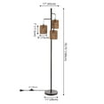 thumbnail image 5 of JONATHAN Y Isla 70.75" 3-Light Mid-Century Bohemian Metal/Rope LED Floor Lamp, Black/Natural, JYL1150A, 5 of 7