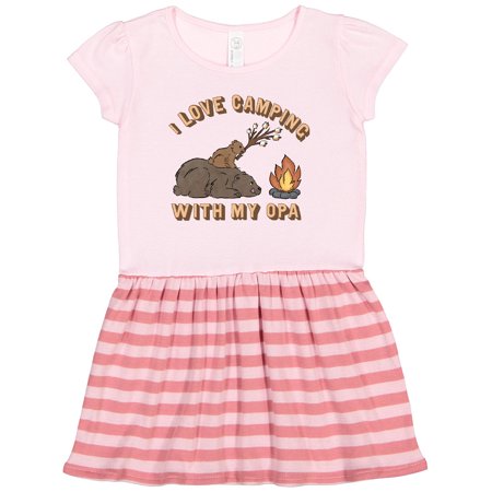 

Inktastic I Love Camping with My Opa Gift Toddler Girl Dress