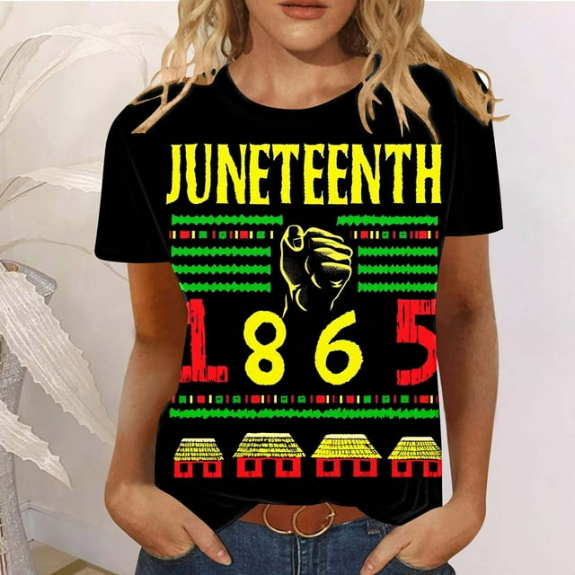 Simua T-Shirts d'Été pour Femmes Mode Imprimée Quatrième Juillet Tee-Shirts Décontractés Manches Courtes Col Rond Tee Tops
