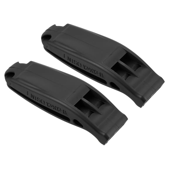 Uxcell Safety Survival Whistles, Safety Whistle with Lanyard for Kayaking, Black 2 Pack