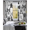 thumbnail image 3 of Paris Tower Sheer Curtains 54 Inch Length 2 Panels Set for Living Room/Bedroom, Vintage Architectural Hand-Painted Aesthetic Kitchen Curtains Grommet Semi-Sheer Curtains Window Treatments 42"x54"x2, 3 of 7