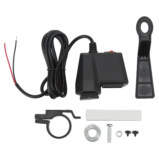 Cargador de teléfono para motocicleta, bicicleta eléctrica, 3,1 A, doble USB, kit de actualización con voltímetro rojo