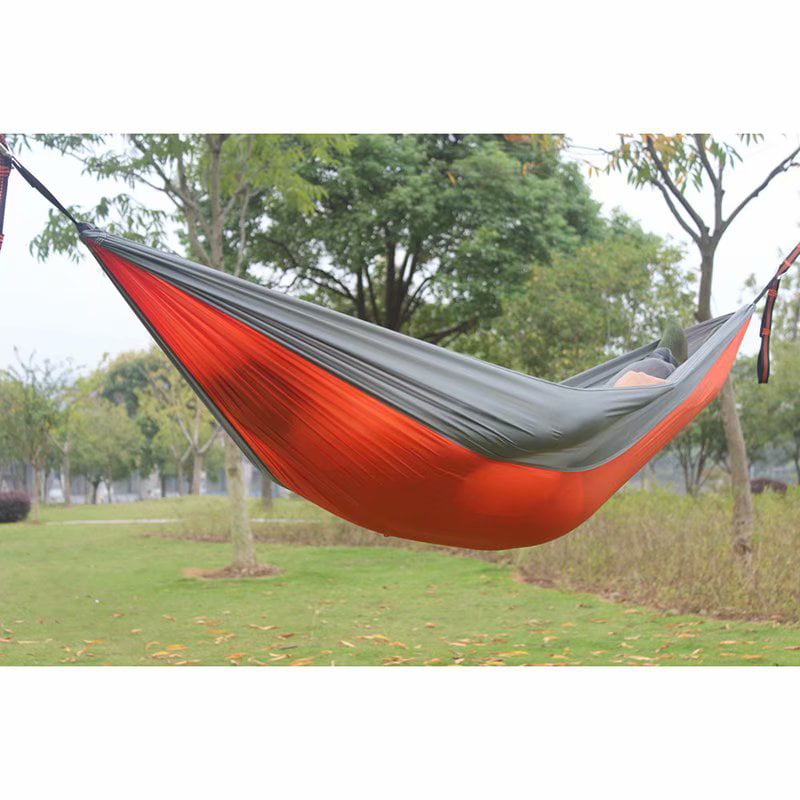 SUPER SALE GIFT Double Parachute Hammock Hiking DoubleNest Gray RED/CHARCOAL NEW 
