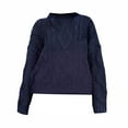 thumbnail image 5 of ZOYOEN Womens Cable Knit Pullover Sweaters- Winter Trendy Warm Casual Long Sleeve Chunky Sweater Navy Size XL, 5 of 5