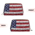 thumbnail image 3 of Naloa America Flag Glitter Leather Makeup Bag for Purse Travel, Portable Small Cosmetic Organizer for Women and Girls, Make up Bag with Zipper, 3 of 8