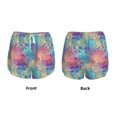 thumbnail image 3 of KLL blue pink colorful cracked texture Pattern Shorts Women,Athletic Shorts High Waisted Running Shorts Pocket Sporty Short Gym Elastic Workout Shorts-Medium, 3 of 7