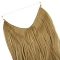 thumbnail image 5 of 3/4 Full Head Synthetic Hair Extensions 18 Inch 120g Invisible Wire Hair Extensions No Clip in Hidden Wire Hair Extensions Invisible Hairpiece Silky Hair Ombre Light Blonde, 5 of 8