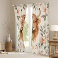thumbnail image 3 of Manfei Rustic Brown Cow Blackout Curtains Set of 2 (52x84 Each), Farmhouse Flower Botanical Window Curtains, Countryside Curtains and Drapes, Curtains and Drapes Home Decor, 3 of 6