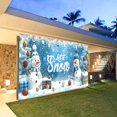 thumbnail image 4 of 8X7 ft Christmas Garage Door Cover, Winter Snowman Garage Door Backdrop Let It Snow Photography Backdrop, Christmas Snowman Garage Background Blue Ice World Backdrop for Indoor Outdoor, 4 of 5