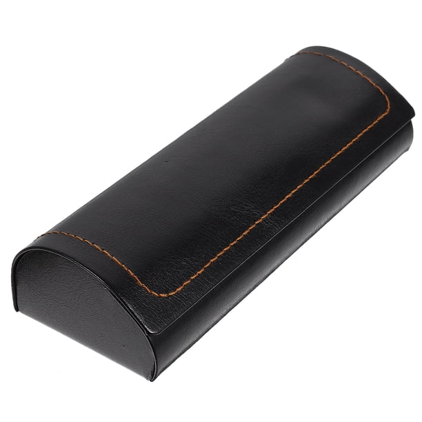 Estuche para guardar gafas de sol, sencillo, de cuero duradero, protector para hombre y mujer (negro)