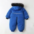 thumbnail image 4 of Zshosam Baby Boy Clothes Newborn Baby Winter Hooded Romper Fleece Snowsuit Jumpsuit Outfits Size 2T 3T,(Blue 2-3 Years), 4 of 9