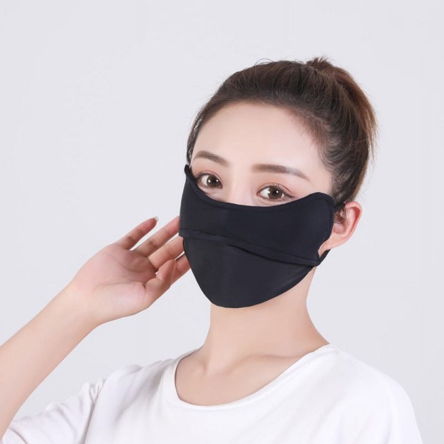 Mascarilla de seda de hielo de verano para mujer, de moda, transpirable, fina, con protección UV, para esquinas de los ojos, para exteriores