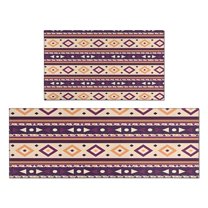 Teal Triangular and Diamond Shaped Geometric Boho Kitchen Rugs Sets Of 2,Anti Fatigue Kitchen Mat Rugs Non Slip Washable,Decorative Kitchen Floor Mats for Kitchen,Sink,Laundry,17"x30" 17"x47"