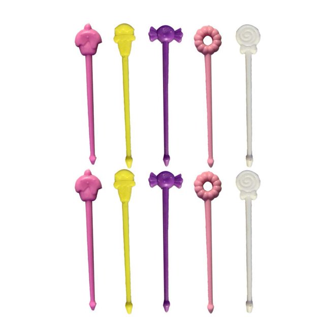 Wmool 8/10PCS Children's Cartoon Fruit Fork Cake Food Gift Mini Decoration Plastic Accessories Lunch Party Grade