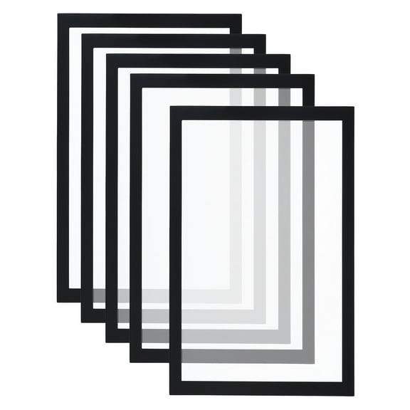 Uxcell Magnetic Sign Holder 8.5 x 11, 5 Pcs Magnetic Display Frame A4 Magnetic Picture Frame for Refrigerator,Black