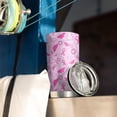 thumbnail image 3 of 20oz Tumblers Pink Breast Cancer Awareness Pattern Stainless Steel Vacuum Insulated Double Wall Travel Tumbler Cups Mug with Lid and Straw,Cleaning Brush for Cold & Hot Drinks, 3 of 7