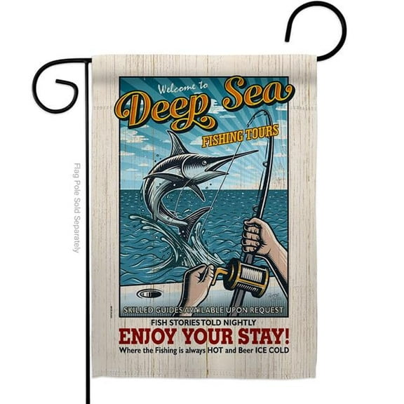 Breeze Decor G159077-BO 13 x 18.5 in. Fishing Tours Garden Flag with Sports Double-Sided Decorative Vertical House Decoration Banner Yard Gift