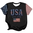 thumbnail image 5 of Womens T Shirts Graphic USA 250th Anniversary Short Sleeve Tee Crew Neck Independence Day Black Top XXL, 5 of 5