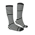 thumbnail image 3 of Fotbe Black And White Stripes print Women's Men's Novelty Crew Socks Cotton Socks Knee High Socks for Walking,Running,Nurses,Pregnancy, 3 of 9