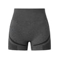 thumbnail image 4 of Womens Yoga Shorts High Waist Lifting Stretchy Breathable Slim Fit Solid Print Gym Shorts for Sporty Wear Grey L, 4 of 4