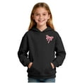 thumbnail image 3 of KyCheLot Girls Casual Hoodies Cute Bow Print Trendy Long Sleeve with Front Pocket Warm Loose Sweatshirts 2-14 Years, 3 of 6