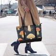 thumbnail image 4 of FORMRS Canvas Laptop Tote Bag for Women with 15.6" Computer Compartments Shoulder Handbag, Black Mushroom Pattern, 4 of 7