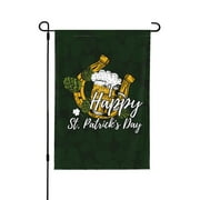St. Patrick's Day Clover Dark Green Day Garden Decor Flags, Double-Sided Garden Flags for Patio Terrace, 12.5"x18"