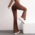 thumbnail image 2 of Sevpuikl Women High Waist Bootcut Flaring Leggings Butt Lifting Tummy Control Solid Color for Yoga Dancing Fitness(Brown,M), 2 of 7