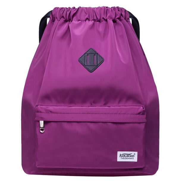 KAUKKO Cordón Deportes Mochila Gimnasio Yoga Bolsa Hombro Mochila para Hombres y Mujeres KAUKKO K1031-2-Purple