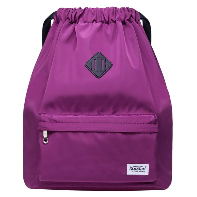 KAUKKO Cordón Deportes Mochila Gimnasio Yoga Bolsa Hombro Mochila para Hombres y Mujeres KAUKKO K1031-2-Purple