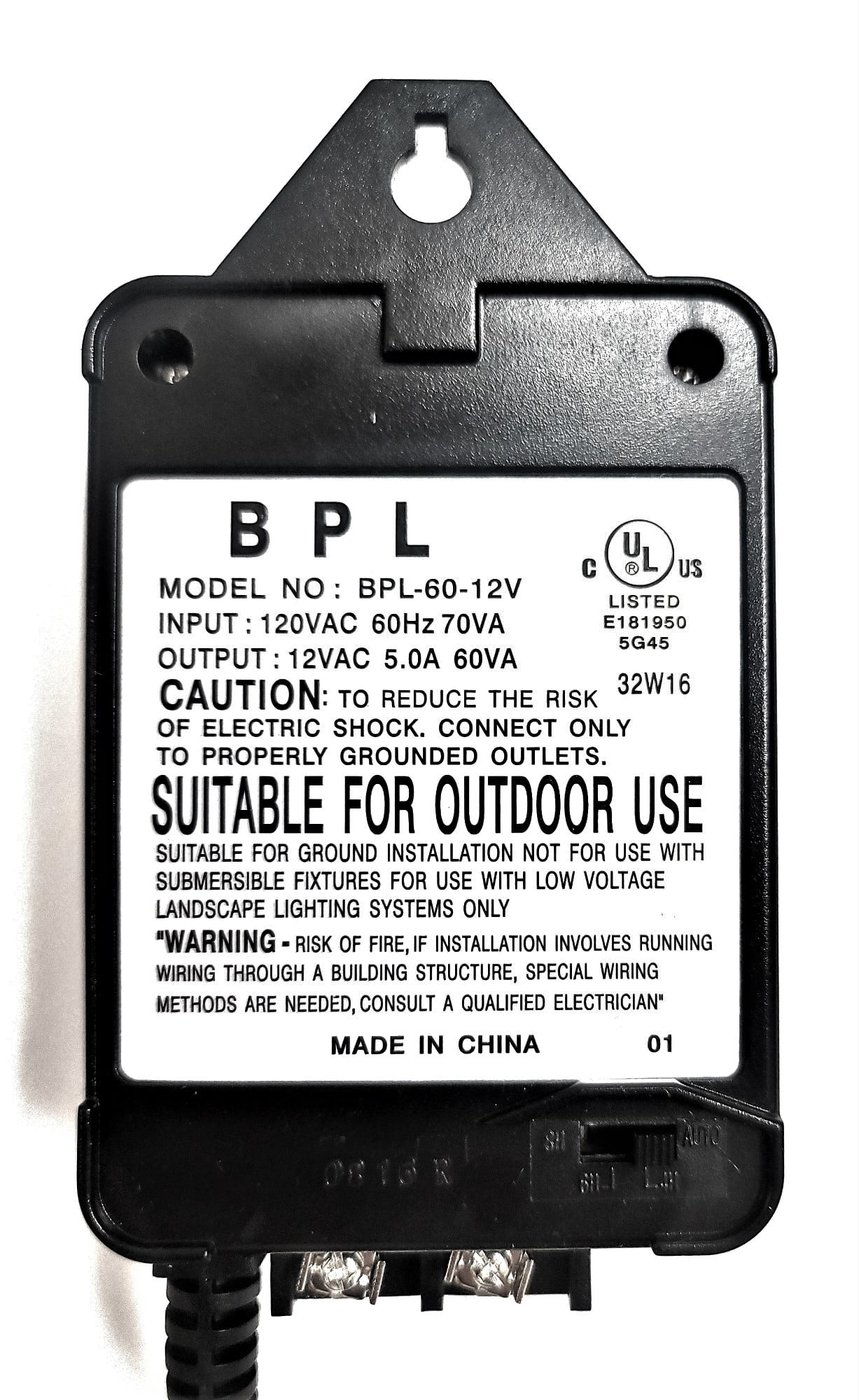 60 Watt 12V Landscape Lighting Transformer with Photocell