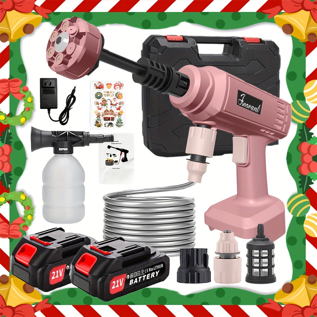 Portable Pressure Washer 6 In 1 Adjustable Nozzle Power Cleaner With Long Hose For Car Patio Cleaning