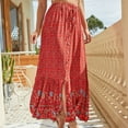 thumbnail image 4 of Womens High Waist Polka Dot Pleated Skirt Maxi Swing Skirt, 4 of 6