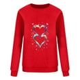 thumbnail image 6 of GUZOM Womens Blue Valentine's Day Sweatshirt - Heart Print Relaxed Fit Crew Neck Casual Top, Easy Care Polyester Valentines Gift for Her,Size M, 6 of 7