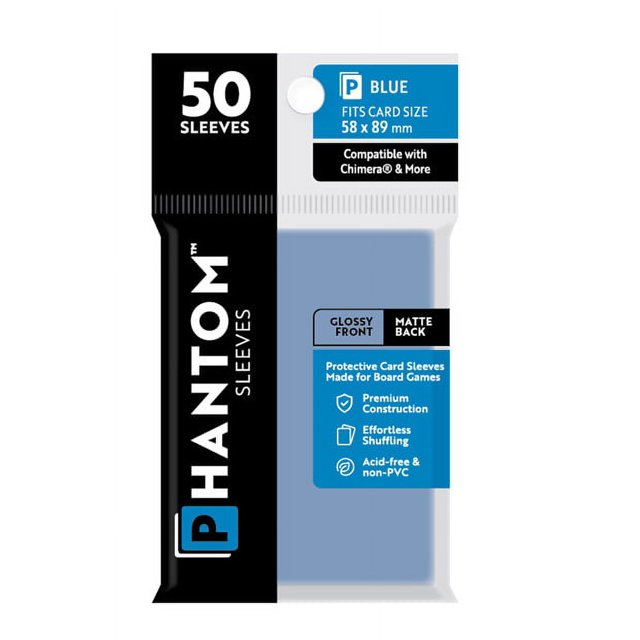 Phantom Sleeves: "Blue Size" (58mm x 89mm) - Gloss/Matte (50) (Compatible with: Chimera® and More)