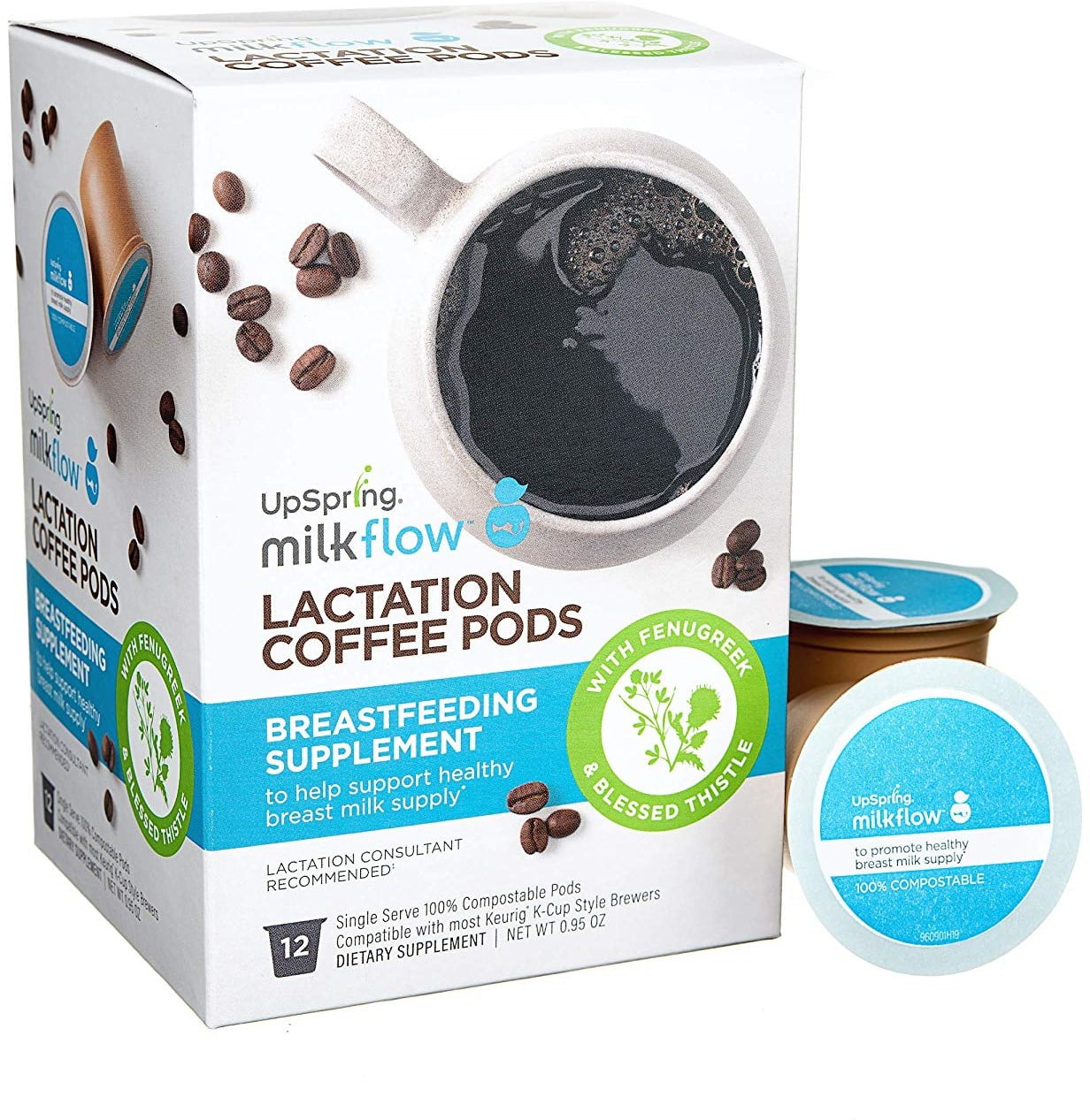 Milkflow Lactation Supplement Coffee Pods with Fenugreek and Blessed