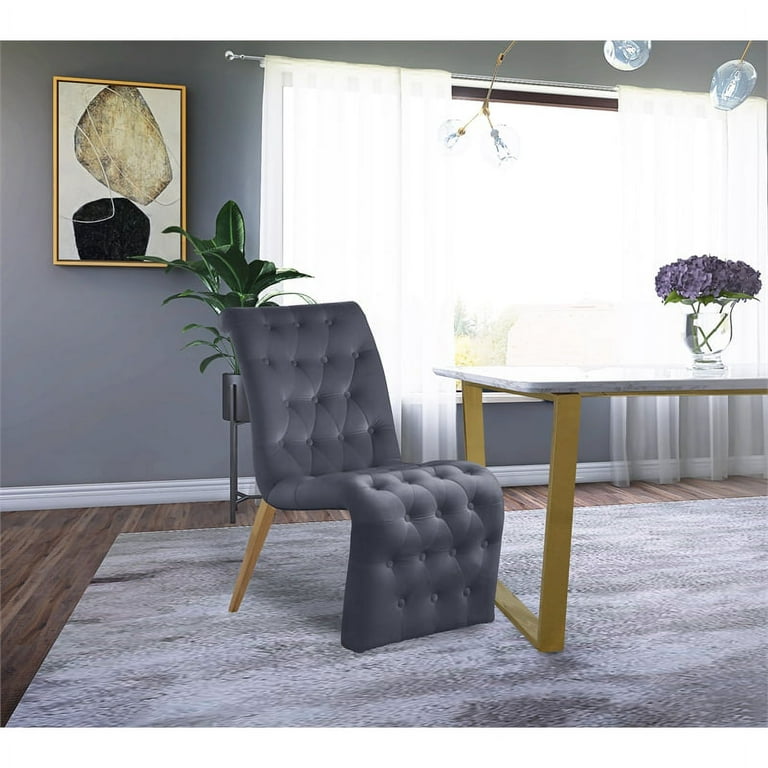 Meridian Furniture Curve Velvet Dining Chair Meridian Furniture Curve Velvet Dining Chair