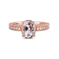 thumbnail image 3 of Antique 1.25 Carat oval cut Morganite and Diamond Engagement Ring in 14k Rose Gold morganite & diamond engagement ring, 3 of 3