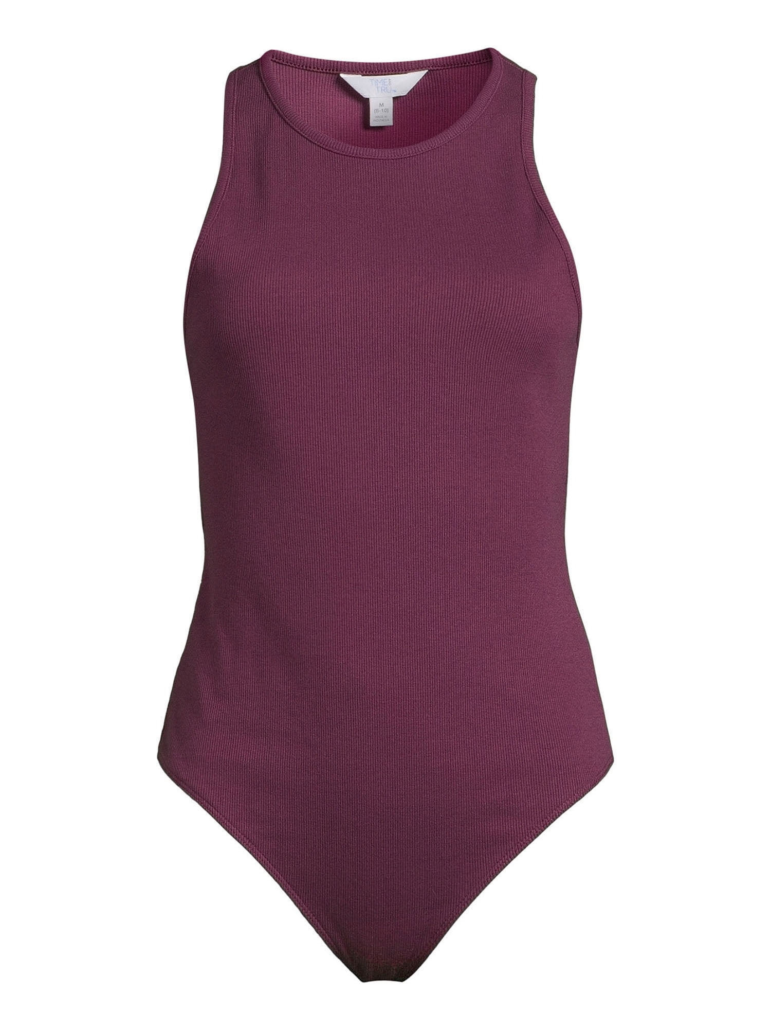 Time and Tru Women's Halter Rib Bodysuit