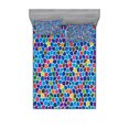 thumbnail image 2 of Ambesonne Colorful Fitted Sheet & Pillow Sham Set, Vivid Mosaic Design, Twinxl, Multicolor, 2 of 3