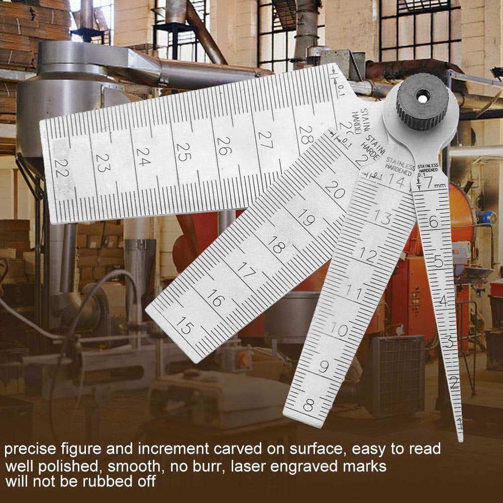 CATPAN 1 Set Stainless Steel Test Welding Taper Feeler Gage Depth Rulers Gap Hole Inspection Measure Tool
