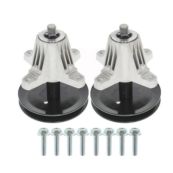 findmall 2 Pack Spindle Assembly W/Pulley Bolt Replacement for Troy Bilt MTD 918-06991 618-06991