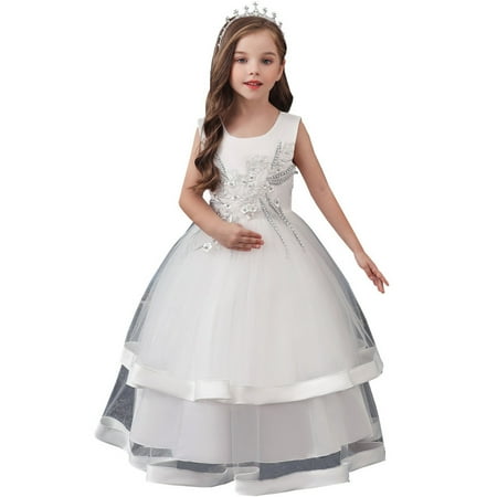

Toddler Girls Casual Princess Dress Bridesmaid Party Pageant Birthday Floral Gown Wedding