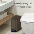 thumbnail image 2 of Cesun 1.6 Gallon Small Bathroom Trash Can, Stainless Steel Garbage Bin with Lid, Brown, 2 of 7