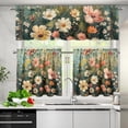 thumbnail image 3 of Wild Flowers Kitchen Curtains Set, Kitchen Curtains and Valances Set European Style Window Valance Set European Style Curtains for Cafe European Style Curtains for Dining Room, 3 of 6