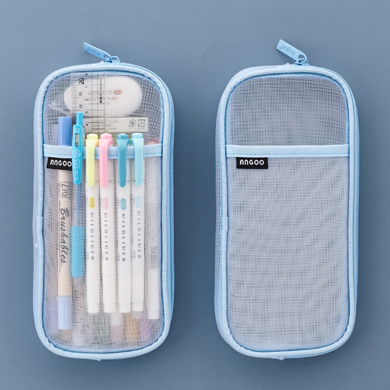 Back to School Supplies Under $1 Lzobxe Pencil Case Pencil Pouch Zippered  Mesh Pencil Case, Clear Pencil Bag, Transparent Makeup Bag, Multipurpose