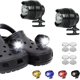 thumbnail image 1 of 2-pack 3-läges LED-ficklampa Campingtillbehör Ljus Varar 145 Timmar Vattentät Skodekoration Croc Huvudlampa (Svart), 1 of 5